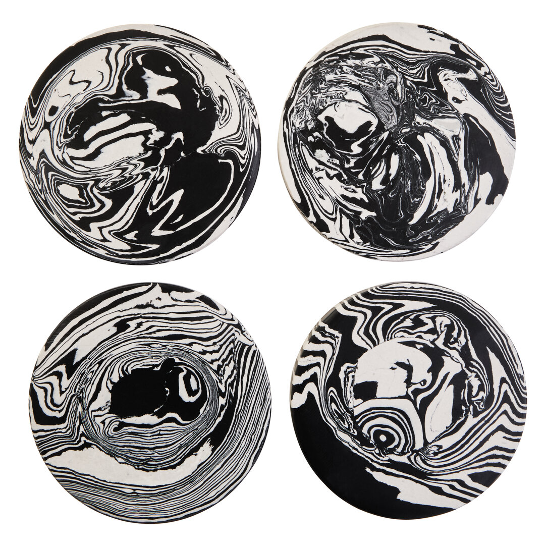 GORLENNE Decorative Marble Coasters Set of 4 - Assorted - PH Collection