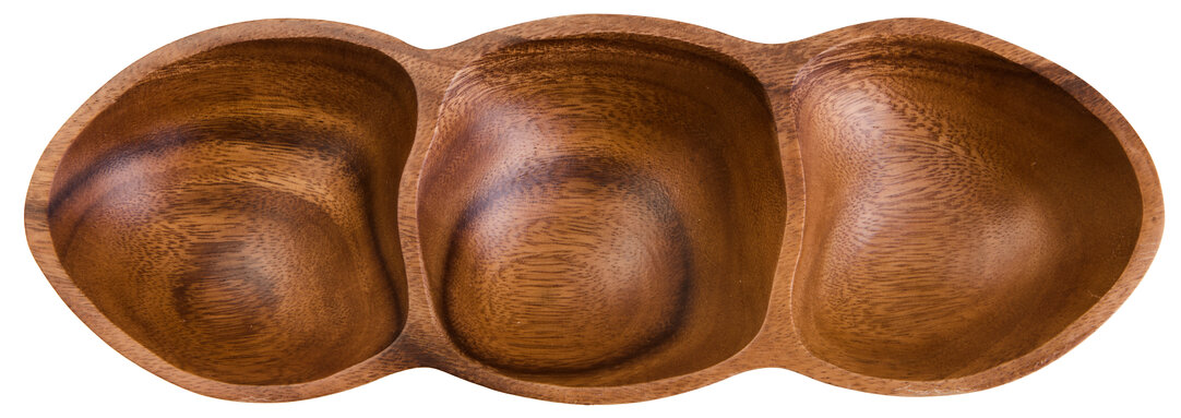 BRAVELYN Three Section Antipasti Dish Serving Platter - Brown - PH Collection
