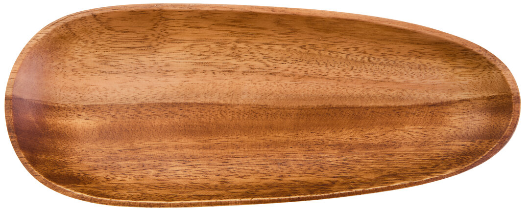 BRAVELYN Oval Medium Wooden Serving Tray - Brown - PH Collection