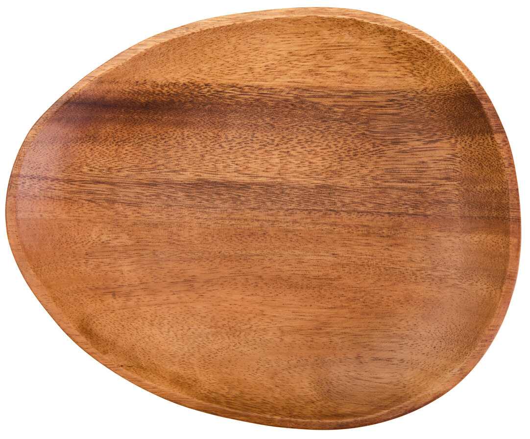 BRAVELYN Oval Large Plate Wooden Serving Tray - Brown - PH Collection