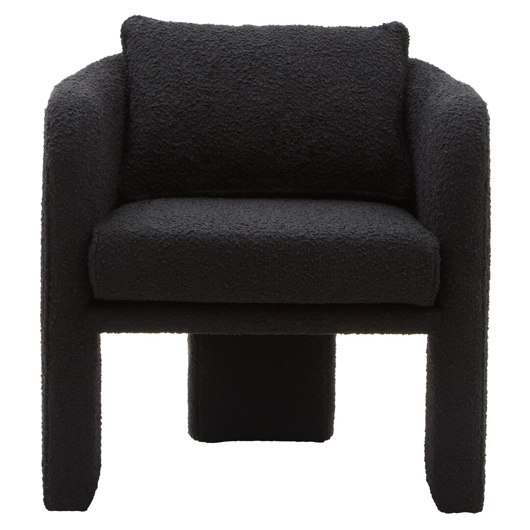 NETHWYN Boucle Fabric Curved Armchair - Black - PH Collection