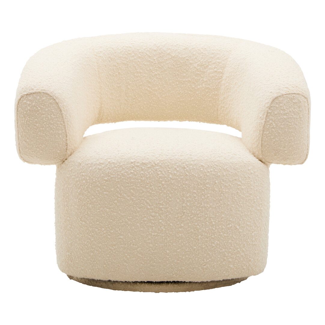 ORLAVOR Boucle Fabric Curved Revolving Armchair - Cream - PH Collection