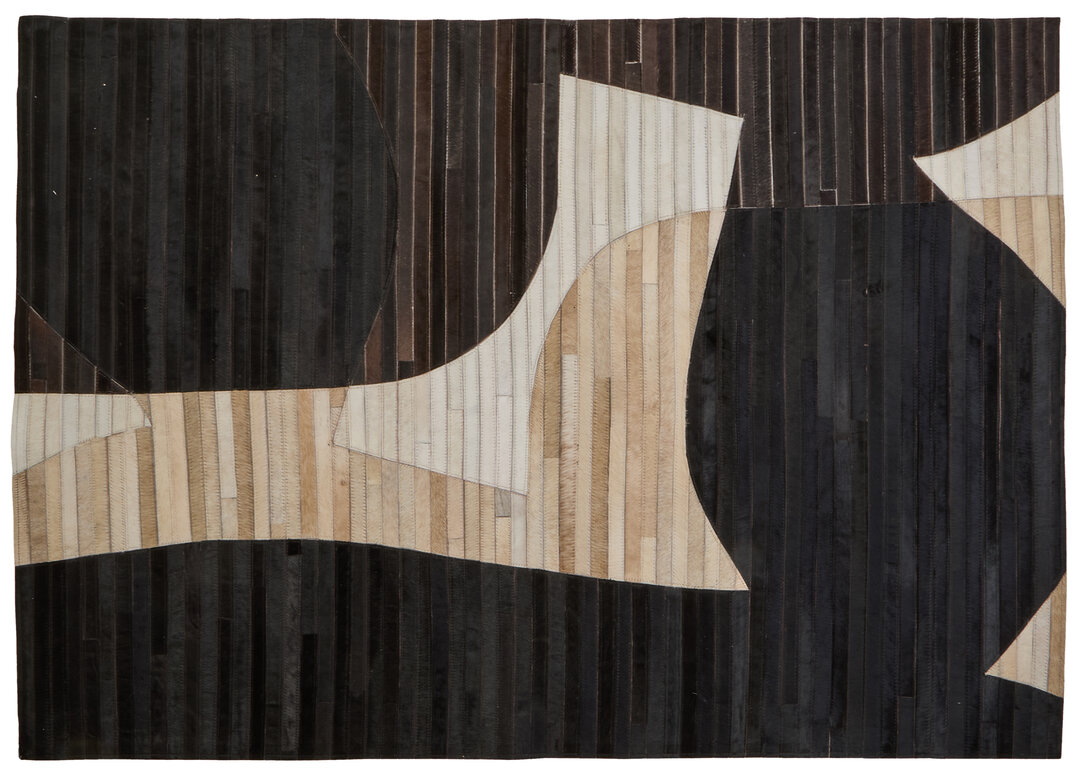 ALDWRETH Small Natural Hair On Leather Rug - Multi Colour - PH Collection
