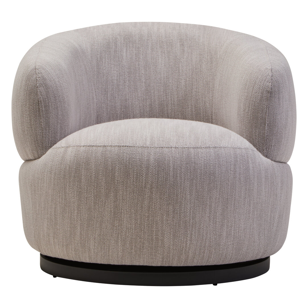 ZELDENNE Fabric Curved Swivel Chair - Grey - PH Collection