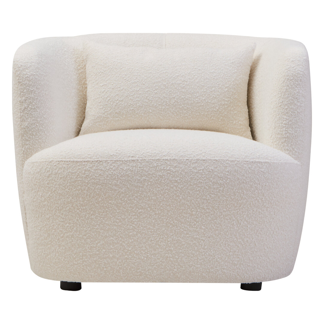 YORLANTH Boucle Fabric Curved Armchair - Cream - PH Collection