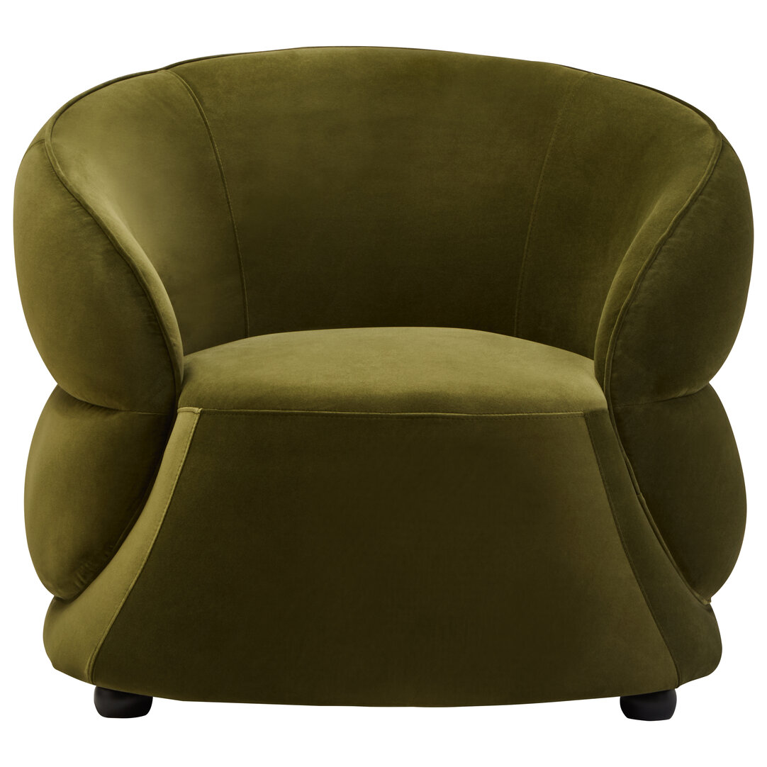ULRENDALE Velvet Curved Armchair - Green - PH Collection