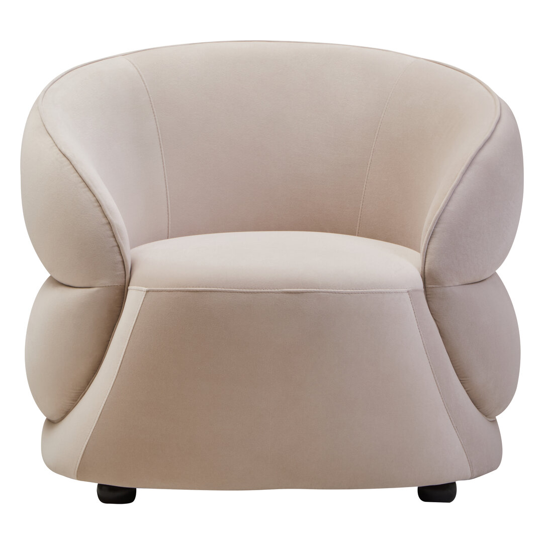 ULRENDALE Velvet Curved Armchair - Cream - PH Collection