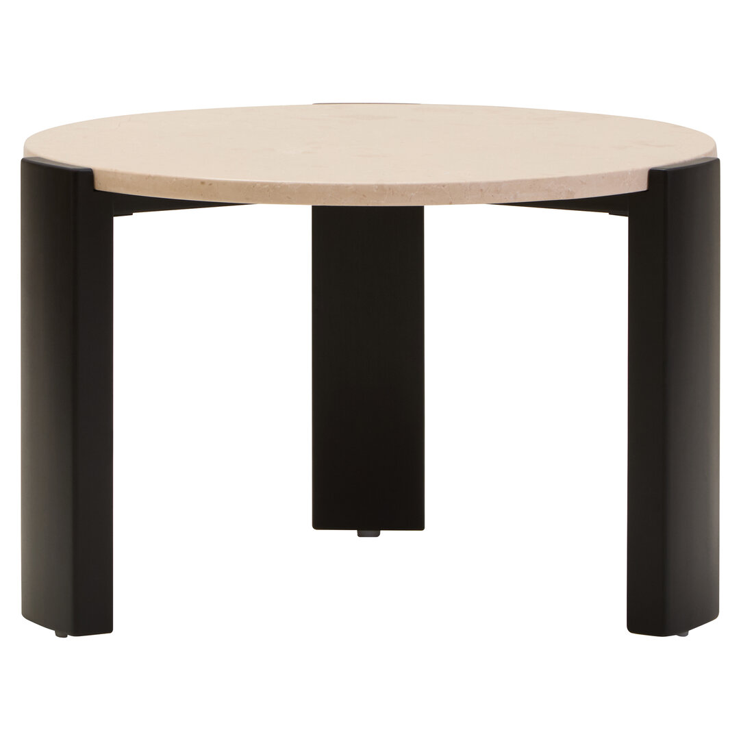 ZERVORA Round Marble Top Coffee Table - Cream and Black - PH Collection