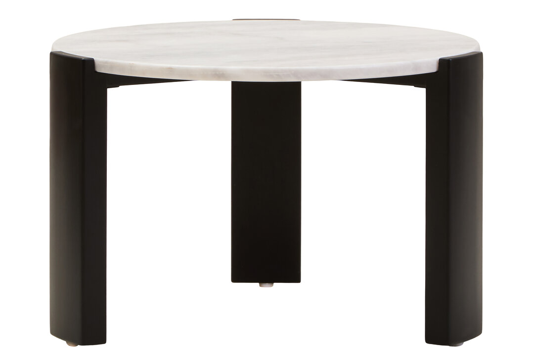 ZERVORA Round Marble Top Coffee Table - Black and White - PH Collection