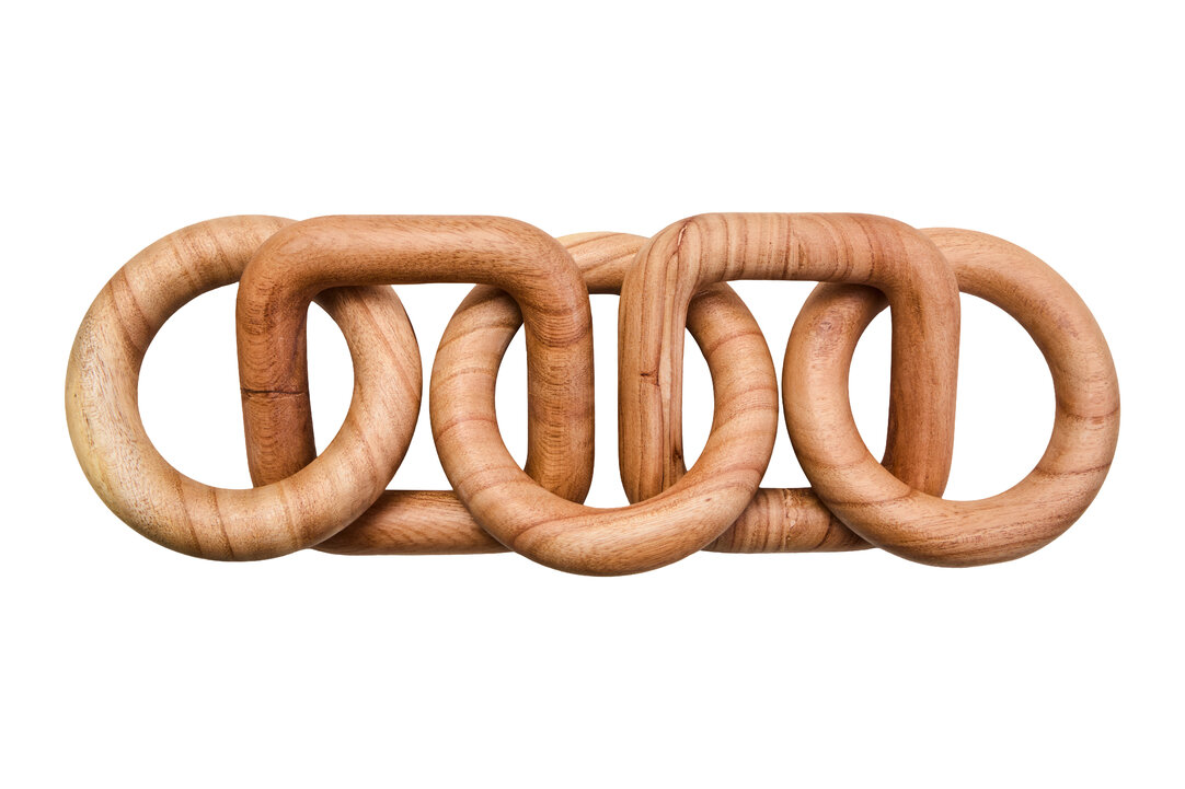 ISMERYN Decorative Five Link Wooden Chain - Natural - PH Collection