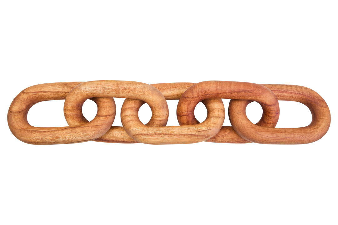 ISMERYN Decorative 5 Link Wooden Chain - Brown - PH Collection
