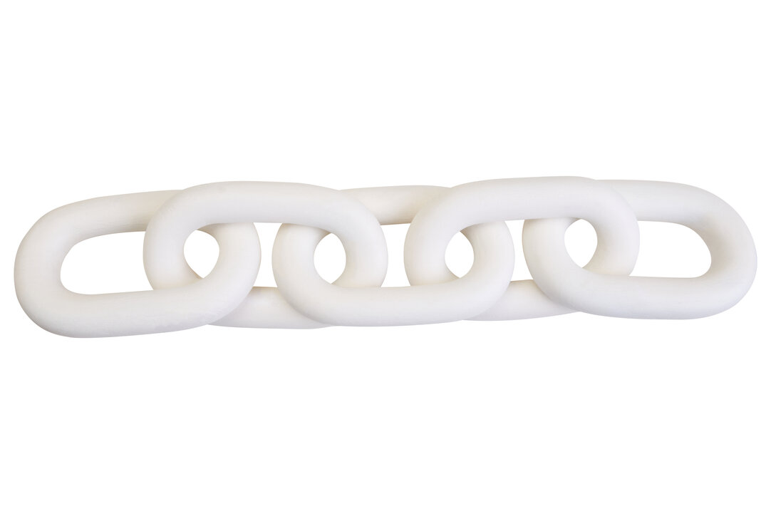 ISMERYN Decorative 5 Link Wooden Chain - White - PH Collection
