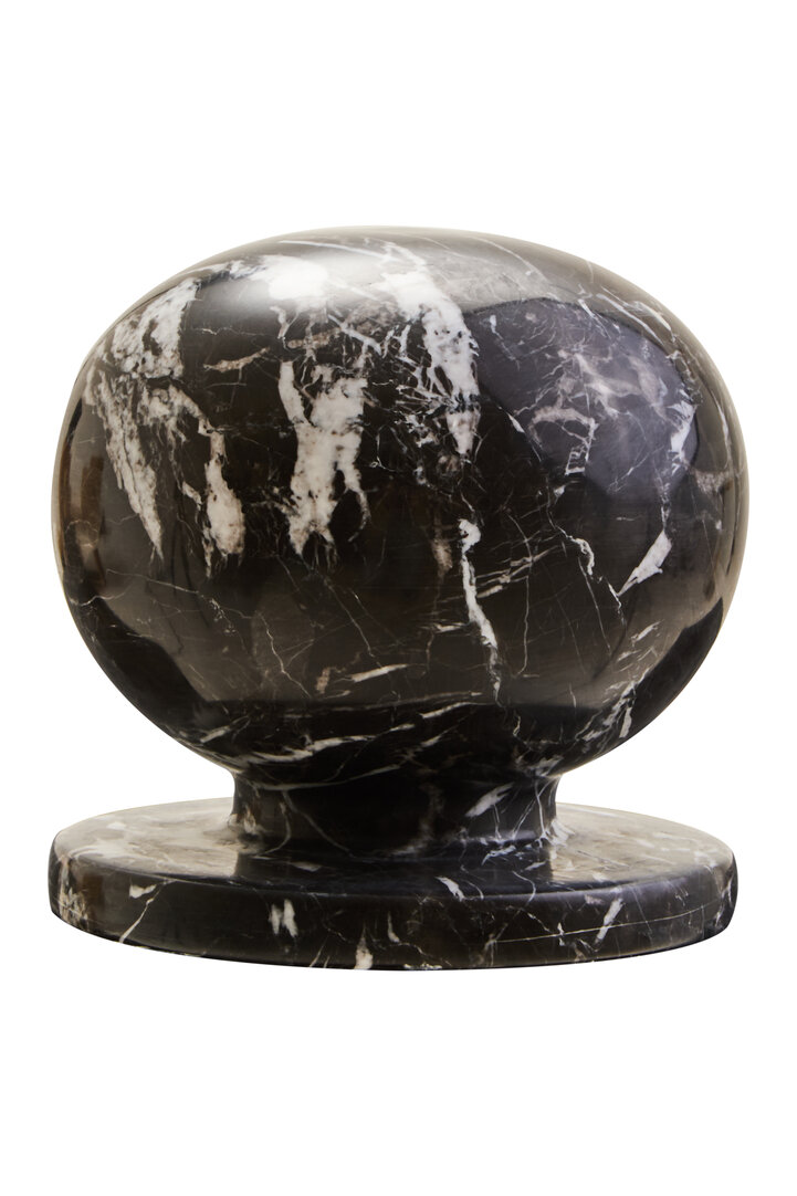 HAVERLYN Veined Marble Ball Sculpture - Black - PH Collection
