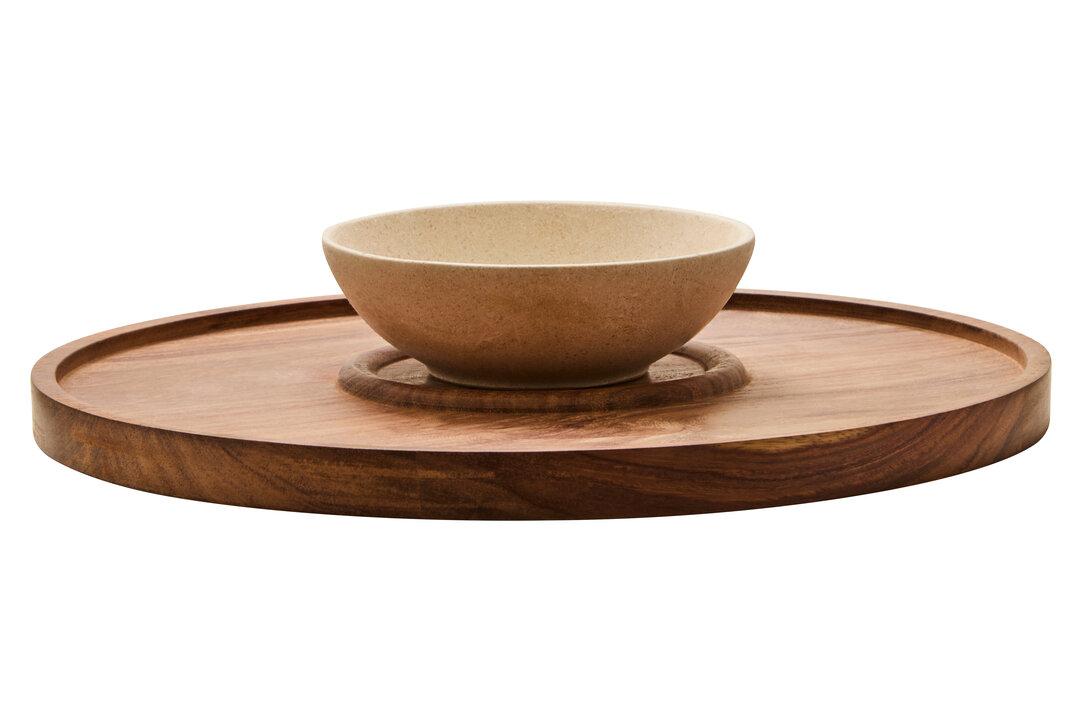 BRAVELYN Marble Chip And Dip Serving Platter - Brown and Cream - PH Collection