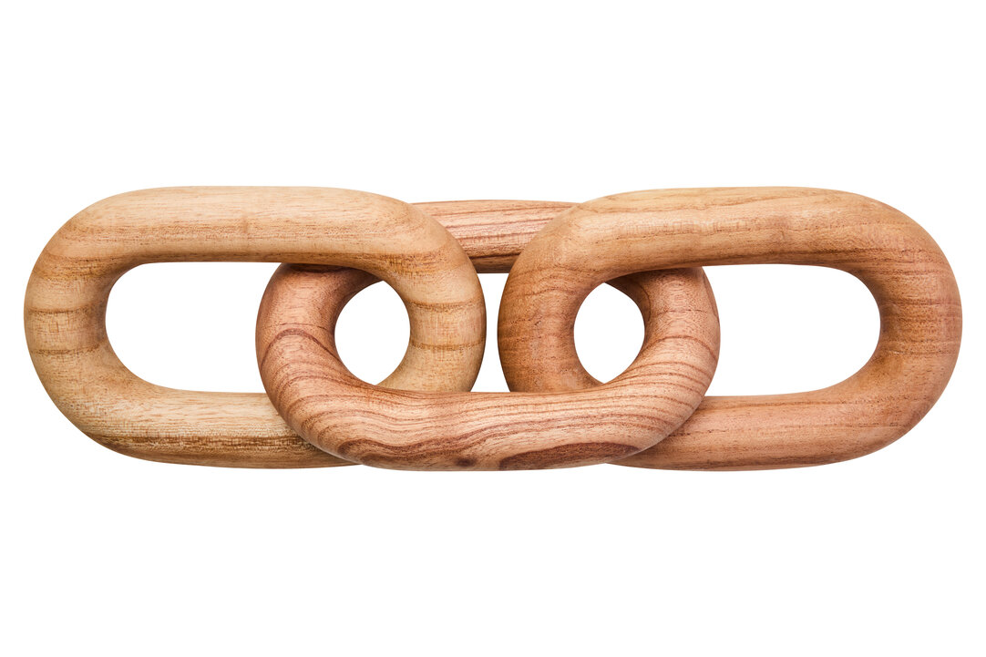 ISMERYN Decorative 3 Link Wooden Chain - Natural - PH Collection