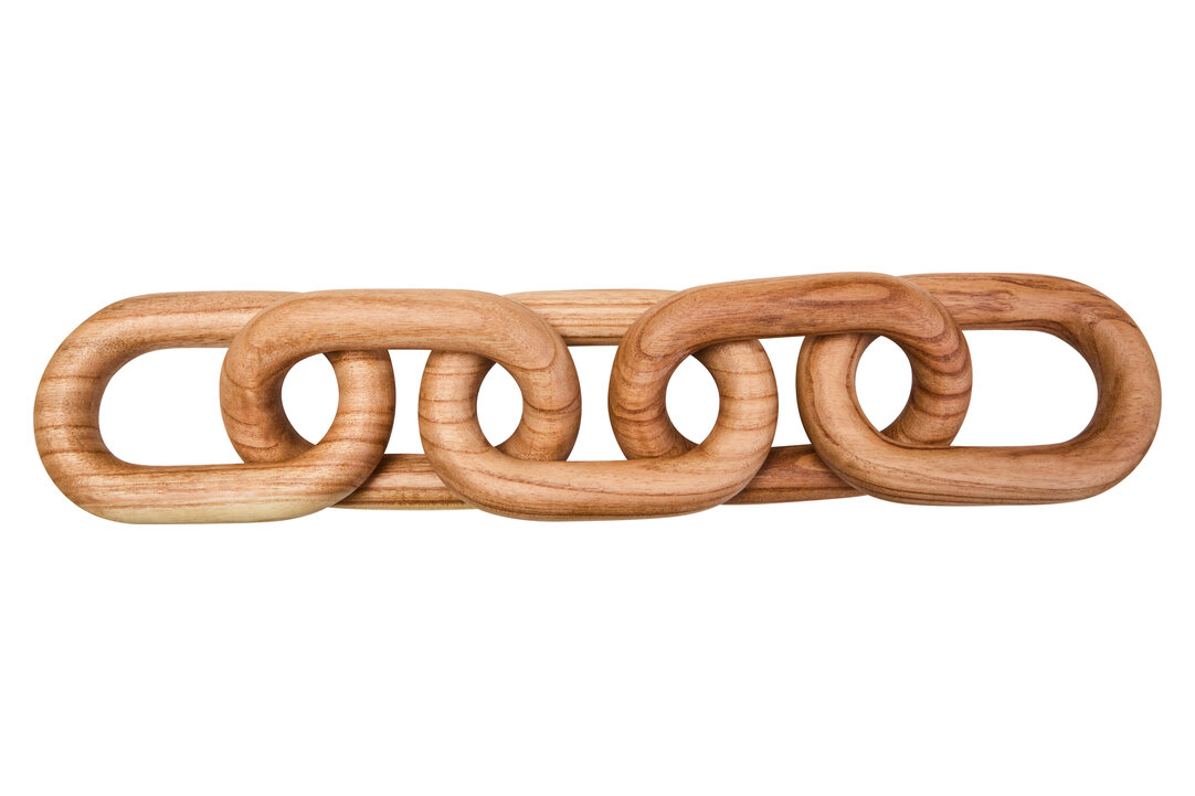 ISMERYN Decorative 5 Link Wooden Chain - Natural - PH Collection