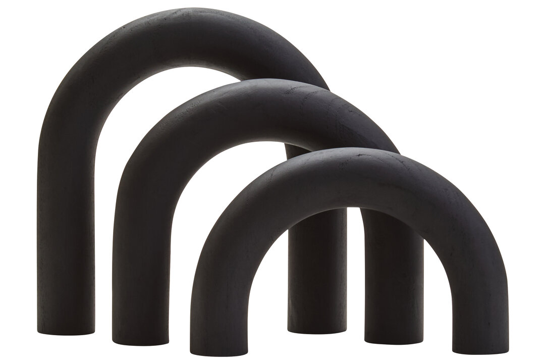 ISMERYN Wood Arch Sculpture - Black - PH Collection