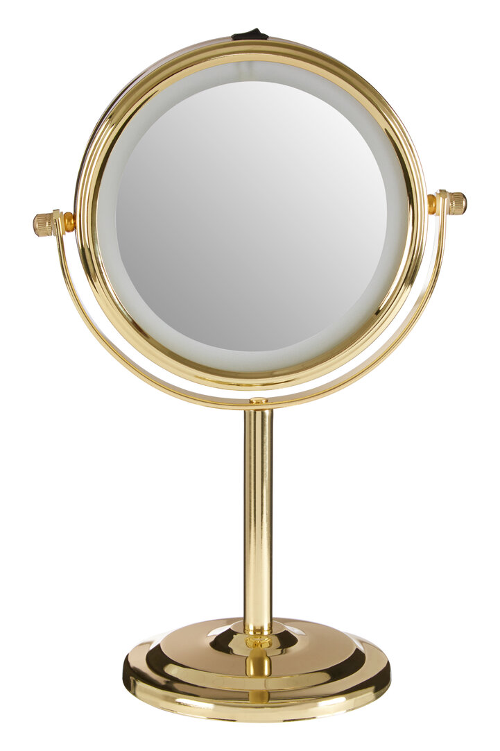 ARVORIA LED Small Table Face Mirror - Gold - PH Collection