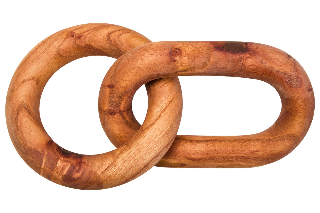 ISMERYN Decorative 2 Link Wooden Chain - Brown - PH Collection