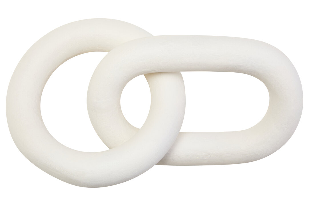 ISMERYN Decorative 2 Link Wooden Chain - White - PH Collection