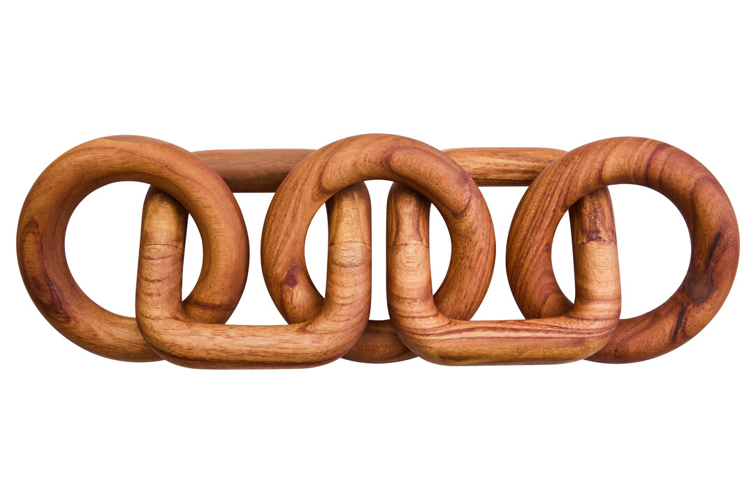 ISMERYN Decorative Five Link Wooden Chain - Brown - PH Collection