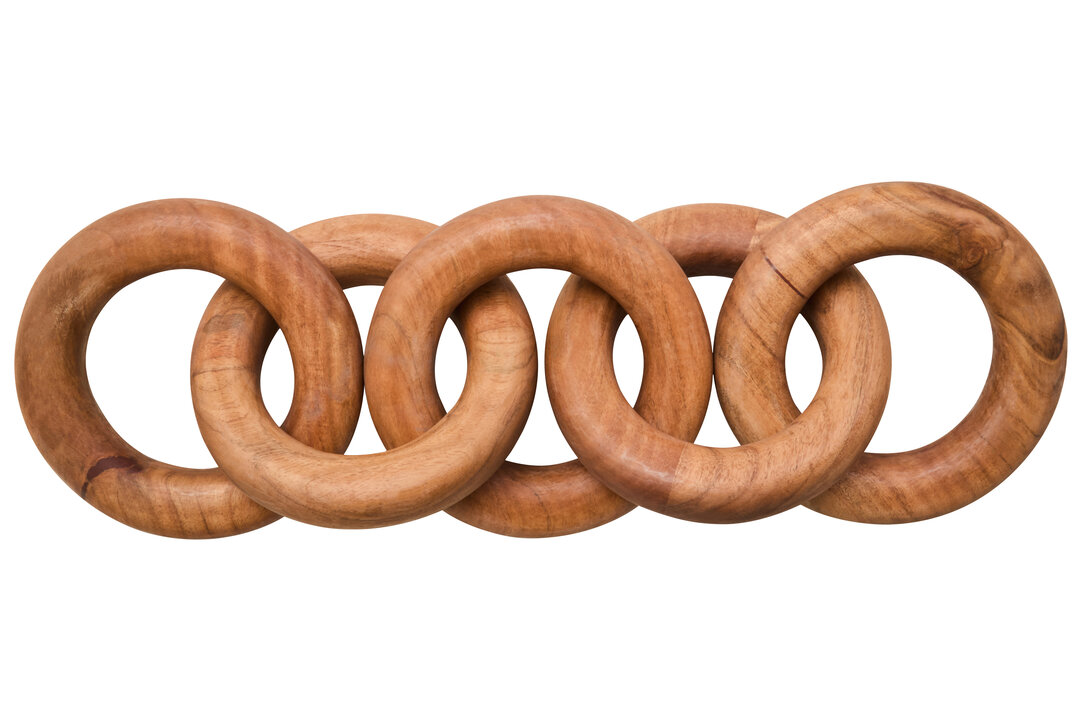 ISMERYN Decorative 5 Link Round Wooden Chain - Natural - PH Collection