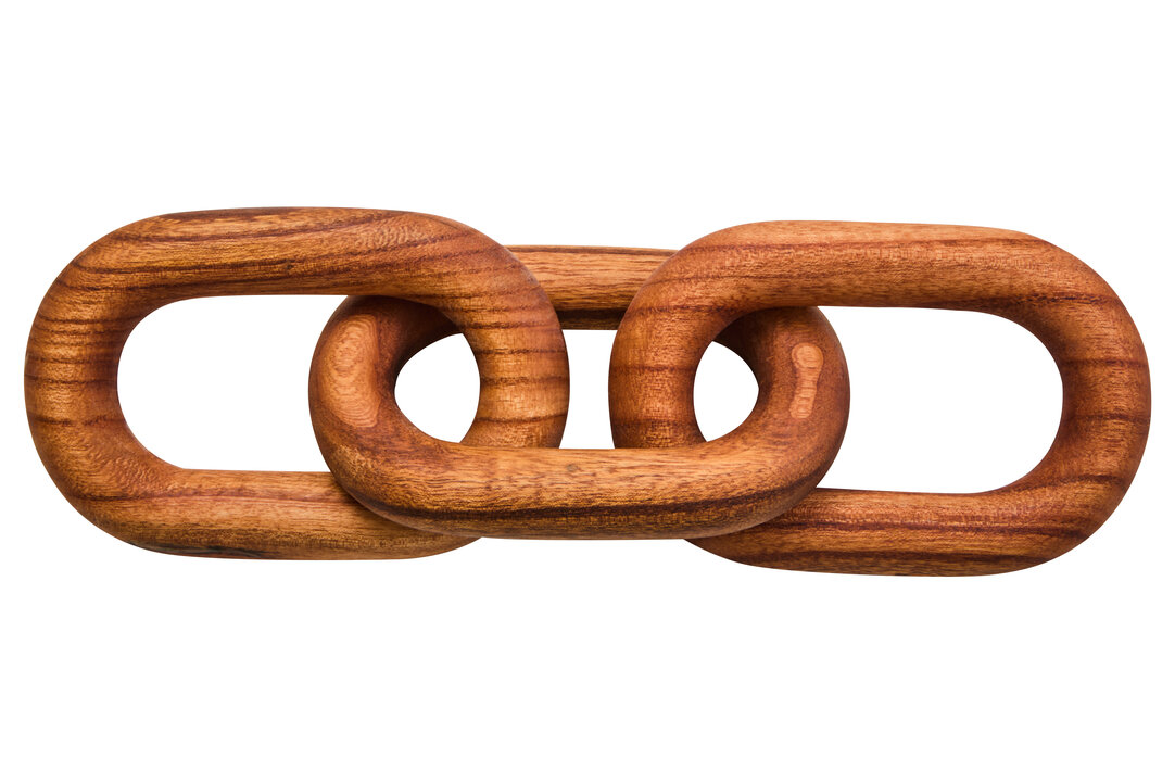 ISMERYN Decorative 3 Link Wooden Chain - Brown - PH Collection