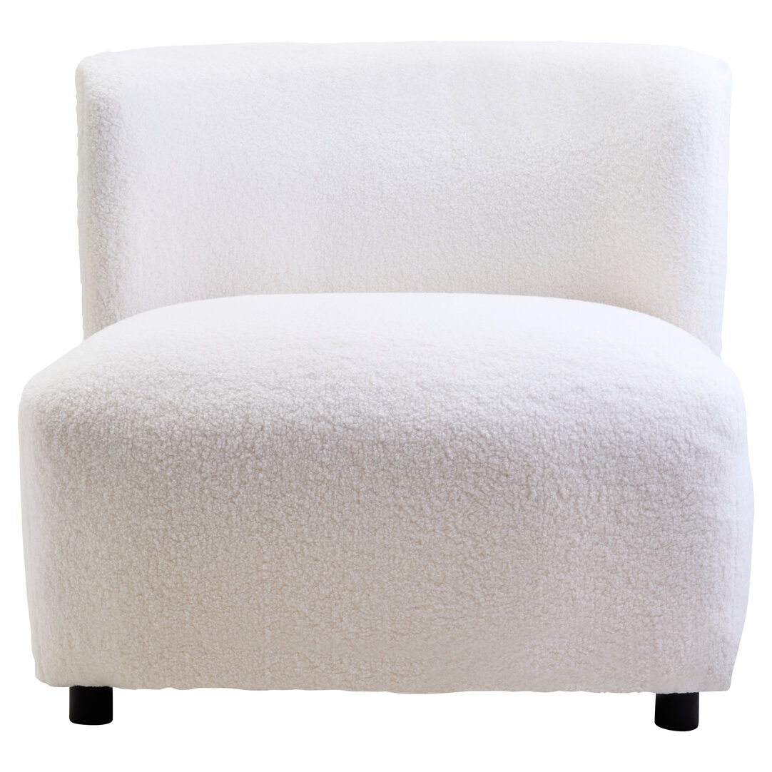 BRENVALE Boucle Fabric Armless Chaise Lounge - Cream - PH Collection