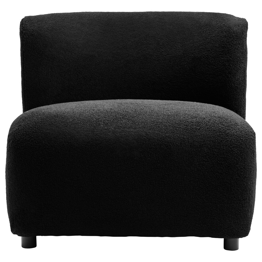 BRENVALE Boucle Fabric Armless Chaise Lounge - Black - PH Collection