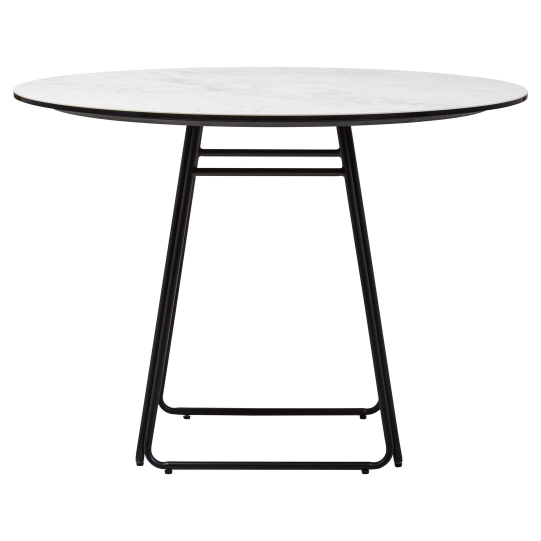 MARVESSAN Round Ceramic Marble Effect Dining Table - White - PH Collection