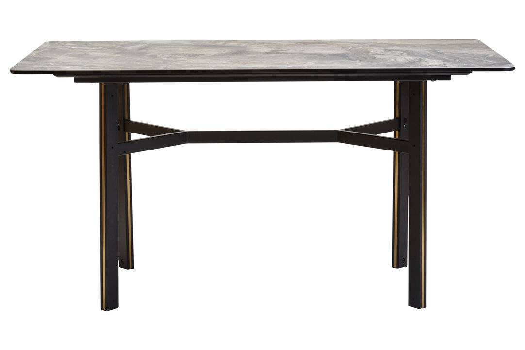 MARVESSAN Rectangular Ceramic Marble Effect Dining Table - Grey - PH Collection