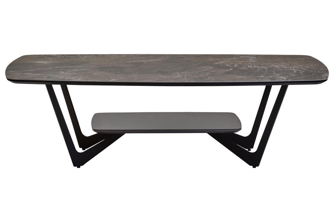 MARVESSAN Rectangular Marble Effect Coffee Table - Grey - PH Collection