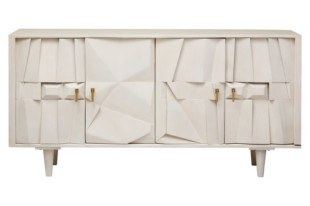 PERVALE 4 Door Wide Sideboard - White - PH Collection