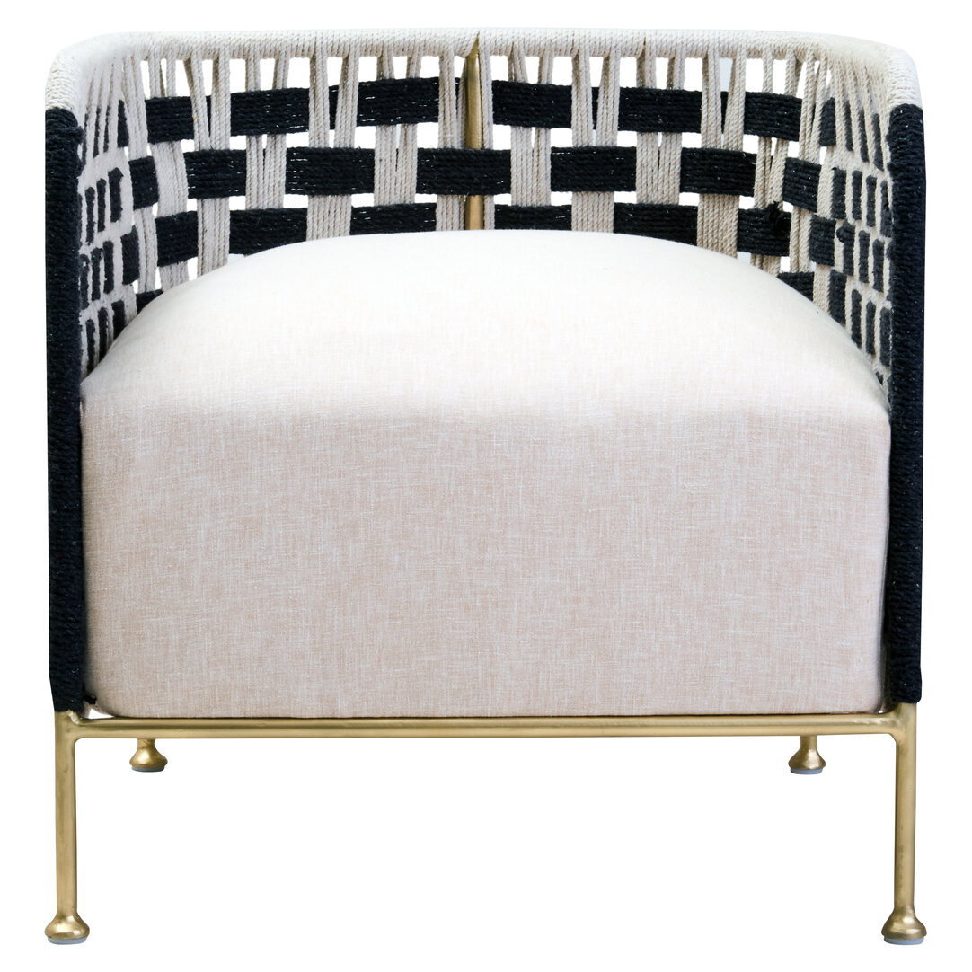 QUELVYNN Fabric Jute Armchair - Gold - PH Collection