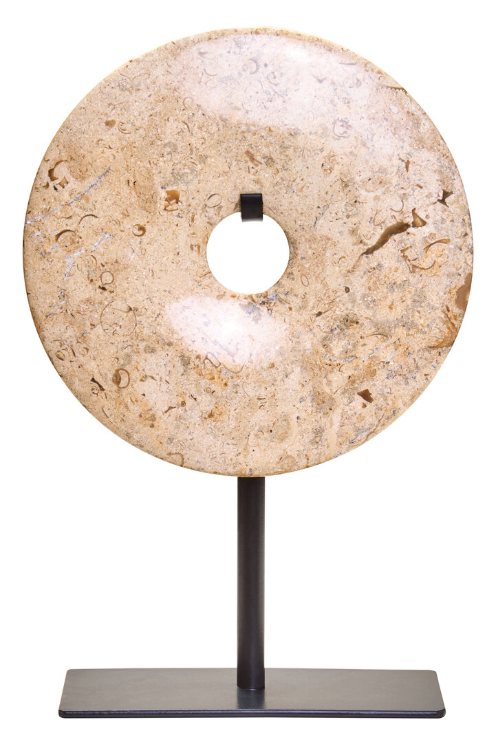 HAVERLYN Small Round Speckled Marble Disc Sculpture - Assorted - PH Collection