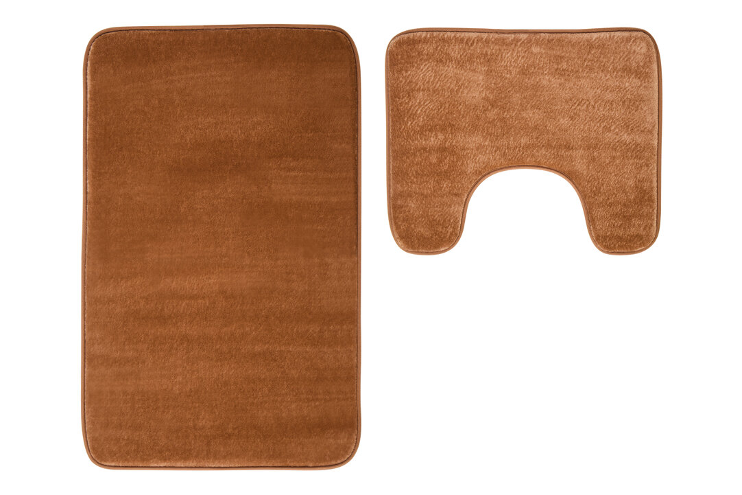 BRENTHALL Bath and Pedestal Mat Set - Brown - PH Collection