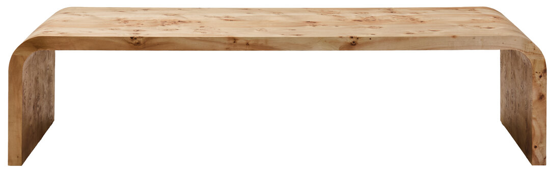 CARDENNE Curved Rectangular Coffee Table - Light Oak - PH Collection