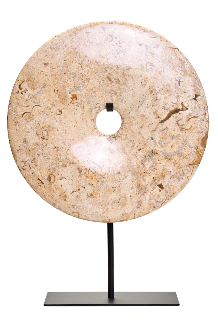HAVERLYN Large Round Speckled Marble Disc Sculpture - Assorted - PH Collection