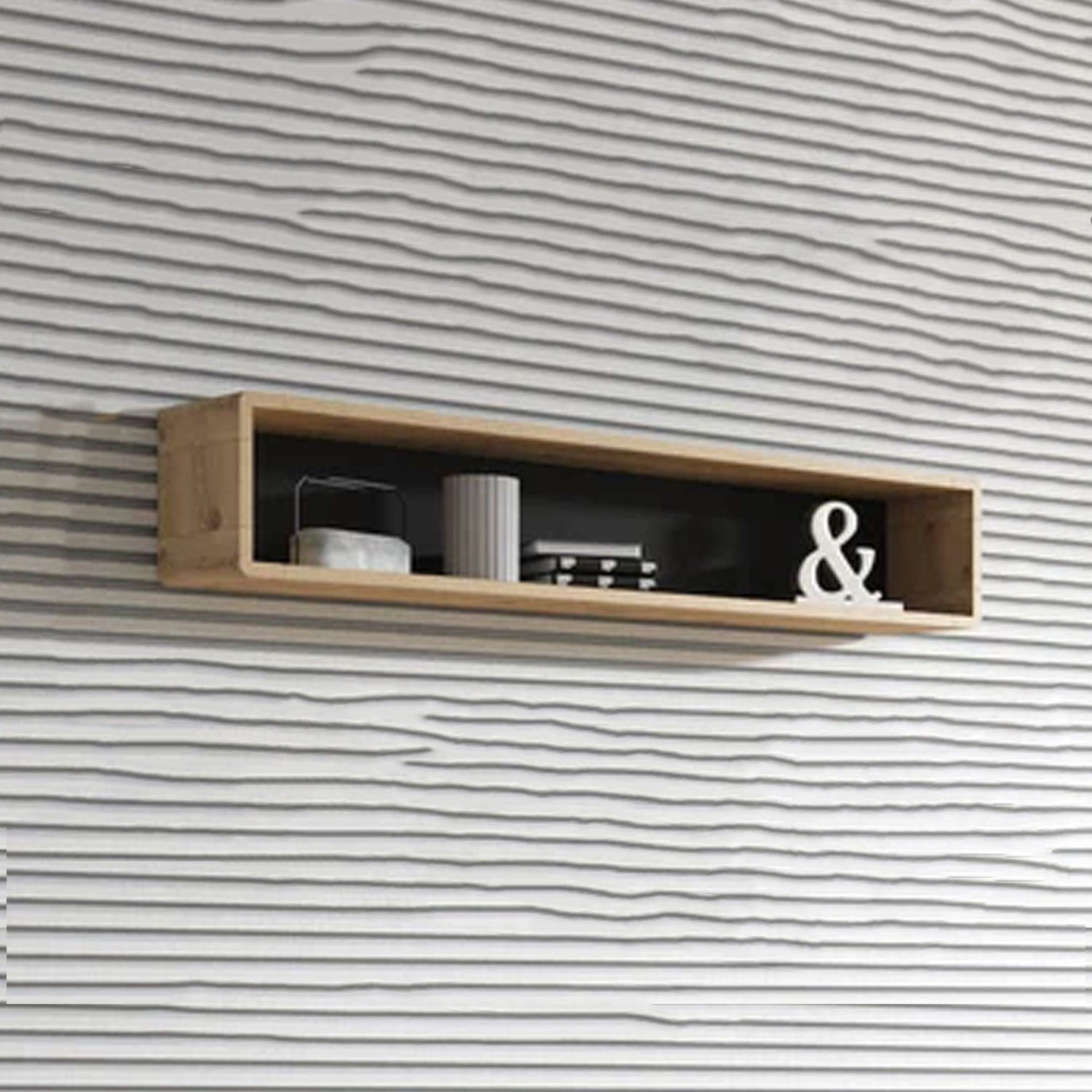 Cynosure Crest Wall Shelf in Oak - 150cm - Art Nest