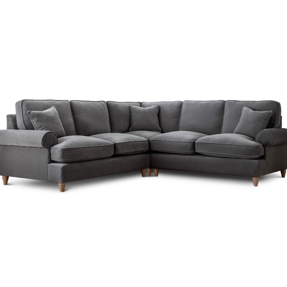 Corner Sofa - RAYONG Fabric 5 Seater Right Hand Facing - Charcoal - Edgbaston Living