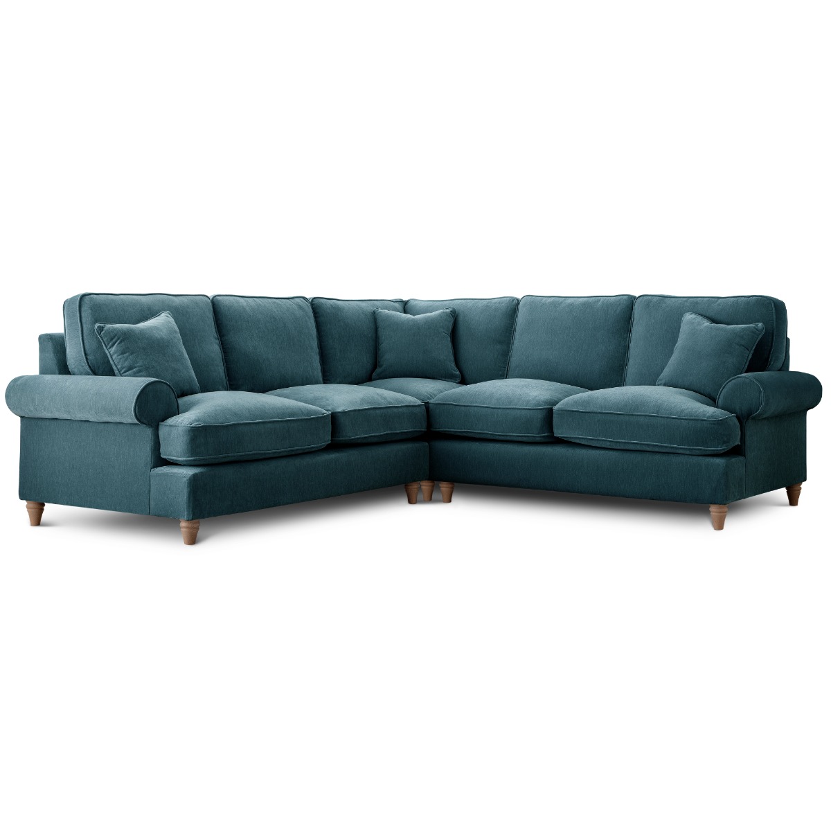Corner Sofa - RAYONG Fabric 5 Seater Right Hand Facing - Emerald - Edgbaston Living