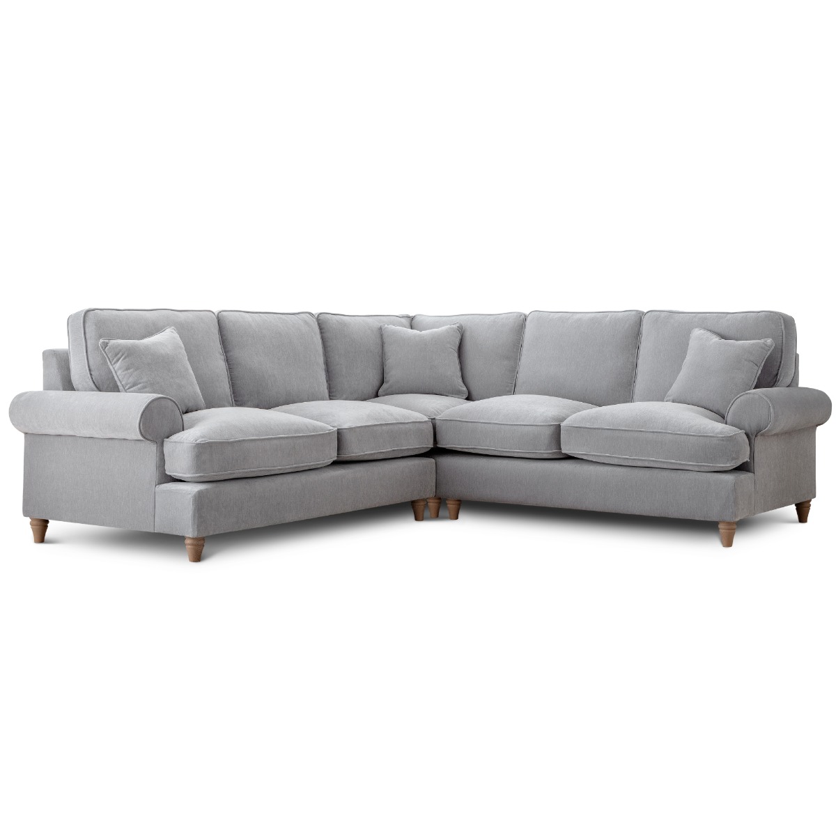 Corner Sofa - RAYONG Fabric 5 Seater Right Hand Facing - Ice - Edgbaston Living
