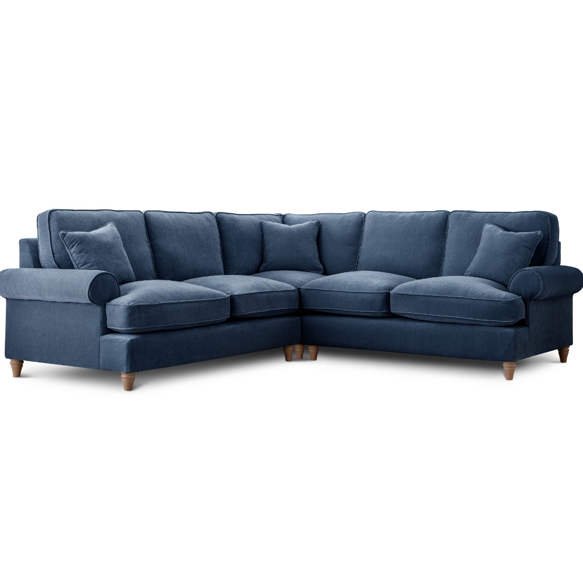 Corner Sofa - RAYONG Fabric 5 Seater Right Hand Facing - Navy - Edgbaston Living