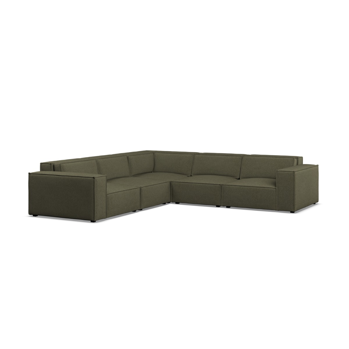 Corner Sofa - LUCCA Fabric 5 Seater Right Hand Facing Winter Moss - Edgbaston Living