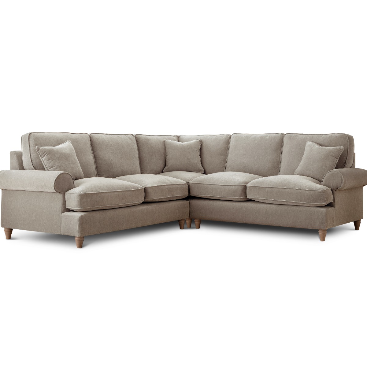Corner Sofa - RAYONG Fabric 5 Seater Right Hand Facing - Putty - Edgbaston Living