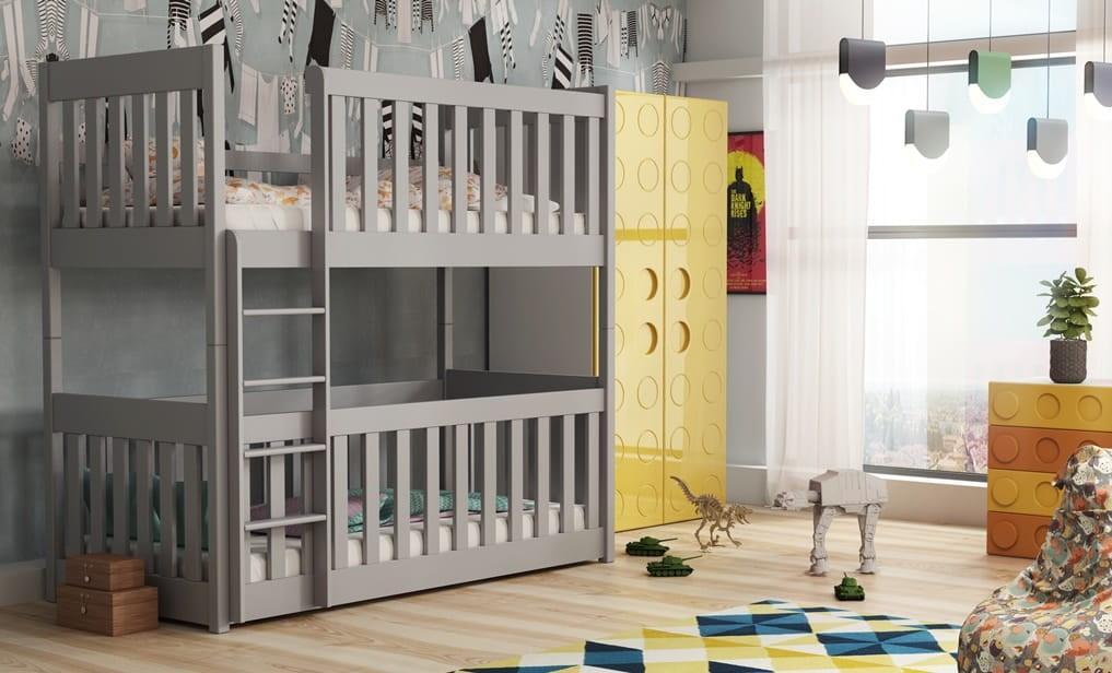 Kellog Wooden Bunk Bed with Cot Bed - Grey - Art Nest