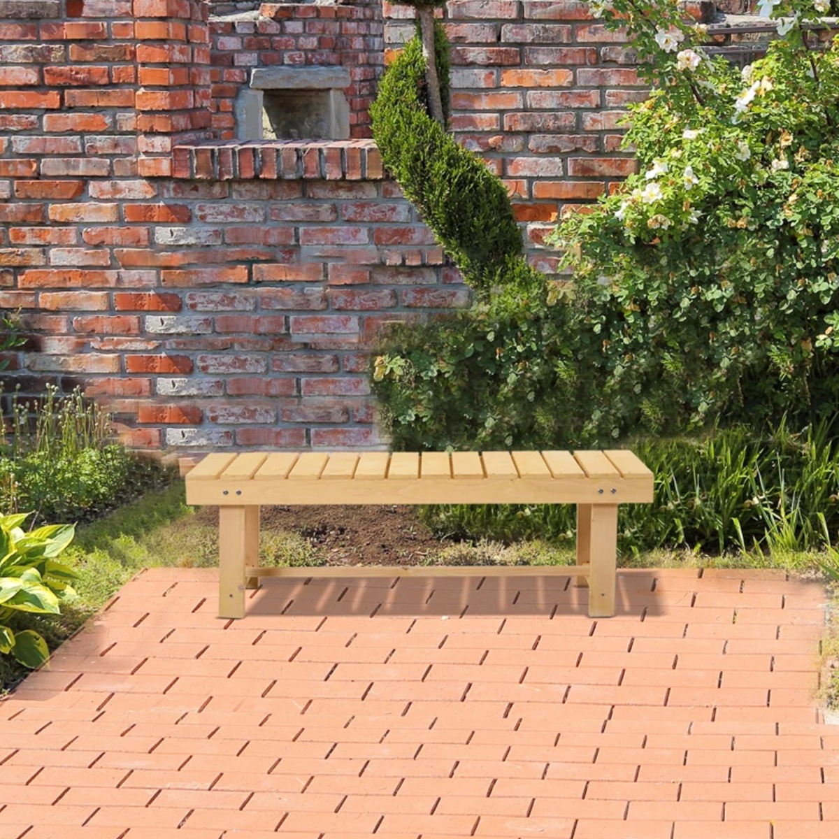 2 Seater Outdoor Garden Bench - Fir Wood - The Garden Savant