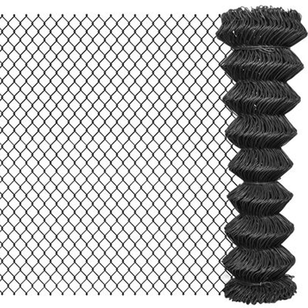 Chain Link Fence Steel 25x1.5 m Grey - Unbeatable Bargains