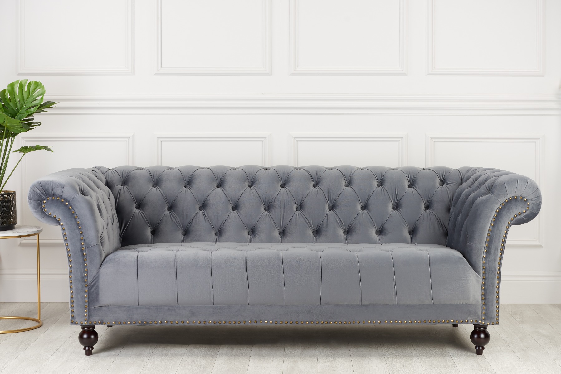 Birlea Chester 3-Seat Sofa - Grey - Birlea Essentials