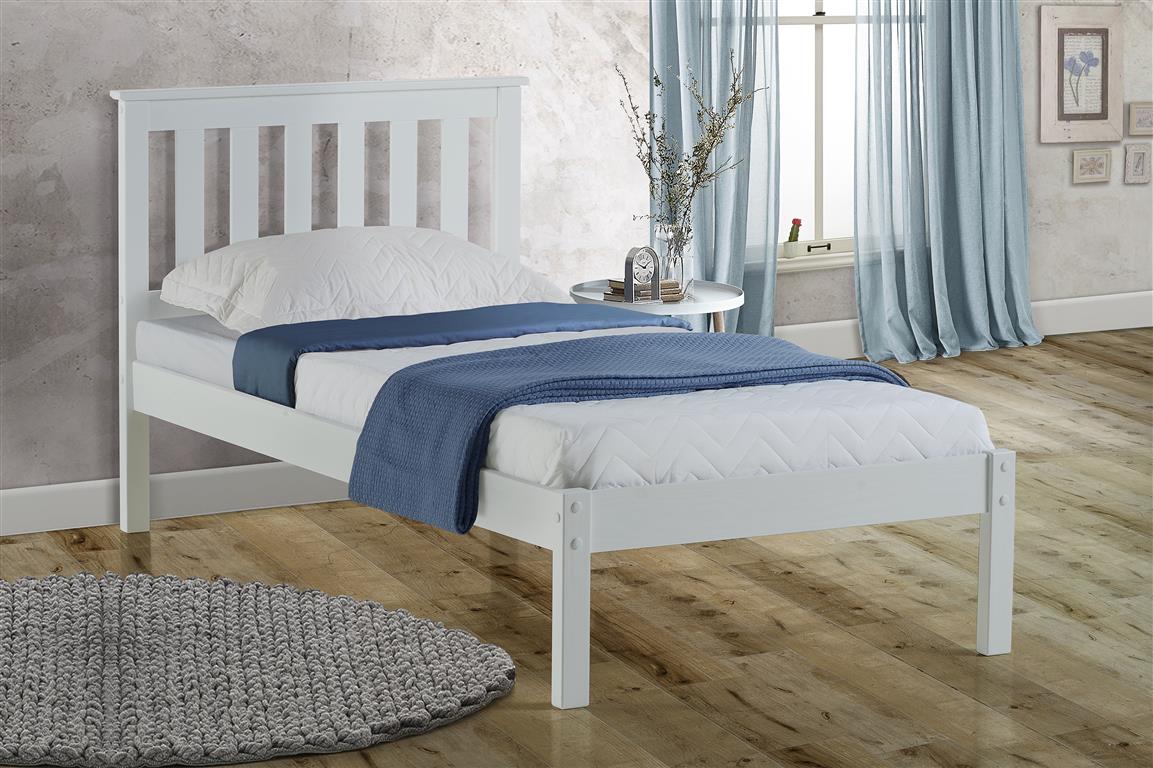 Birlea Denver Low End Wood White Bed Frame - Single 3ft - Birlea Essentials